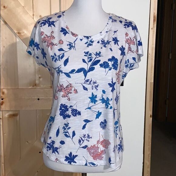 Max Jeans Dolman Sleeve Hi-low Floral Tee - Picture 1 of 6